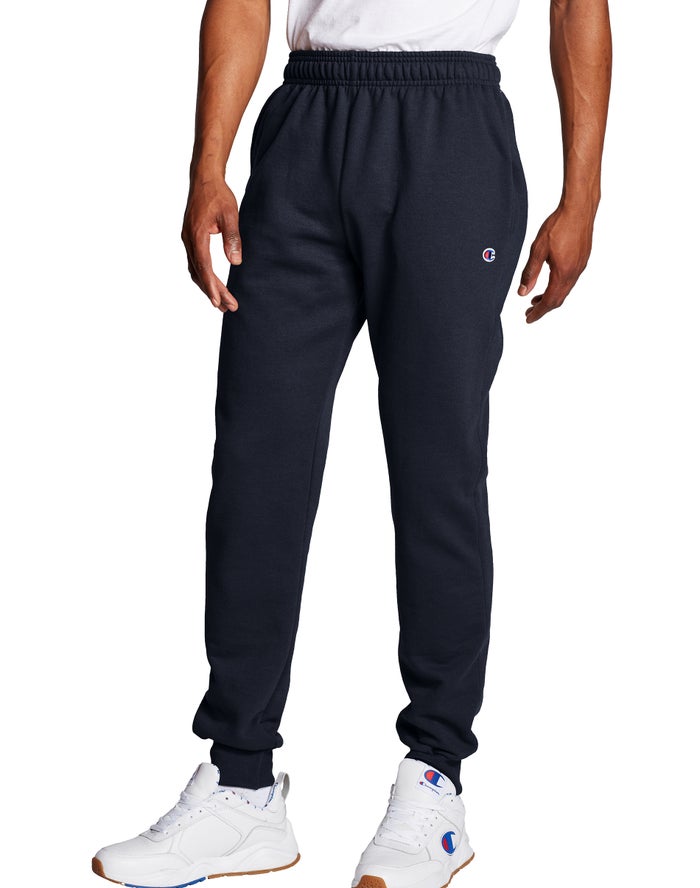 Champion Mens Joggers NZ - Powerblend Fleece Navy ( 1594-UZLEC )